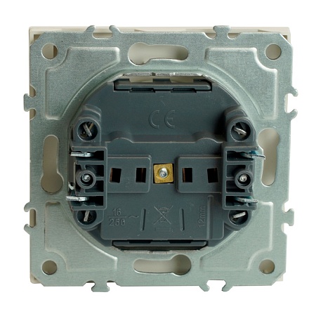 Розетка 1-местная с крышкой с защ. штор, STEKKER, б/з, 250В, 16А, серия Эмили, RST16-5113-01, белый фарфор, soft touch - фото