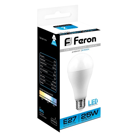 Лампа светодиодная Feron LB-100 Шар E27 25W 175-265V 6400K - фото