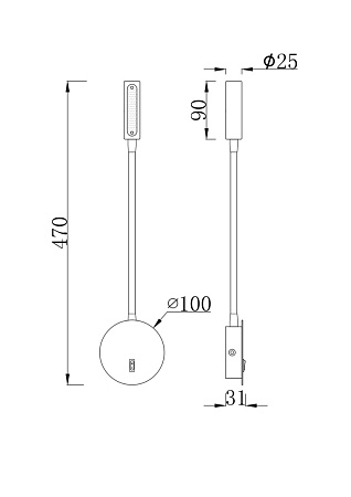 Настенный светильник (бра) Technical C035WL-L3W3K - фото