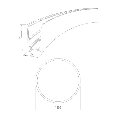 Slim Magnetic Накладной радиусный шинопровод черный ⌀ 1200мм 85161/00 Elektrostandard - фото