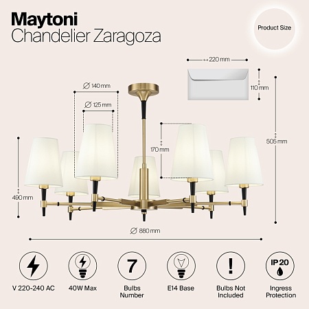 Люстра Maytoni Zaragoza H001CL-07BS - фото