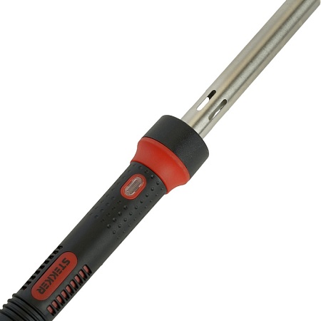 Паяльник с индикатором  80W, нихромовый нагреватель, долговечное жало, 230В STEKKER PLE301-80 - фото