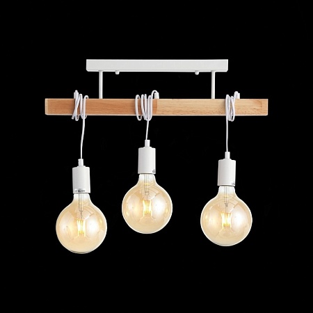 Светильник подвесной Белый, Светлое дерево E27 3*60W SL1142.503.03 - фото