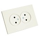 Розетка 2-местная с защитной шторкой, STEKKER, б/з, 250В, 16А, серия Эмили, RST16-5116-01, белый фарфор, soft touch - фото