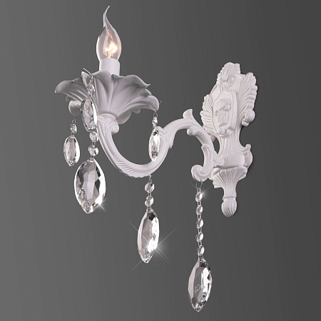 Настенный светильник Eurosvet 10108/1 белый/прозрачный хрусталь Strotskis - фото