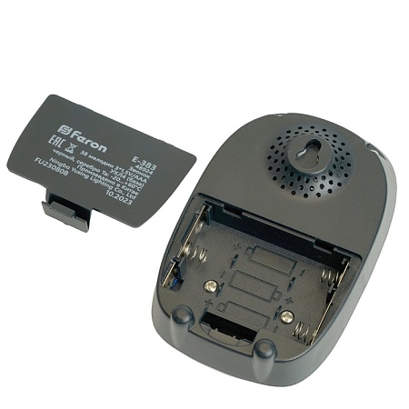 Звонок дверной беспроводной Feron E-383 Электрический 38 мелодий черный, серебро с питанием от батареек - фото