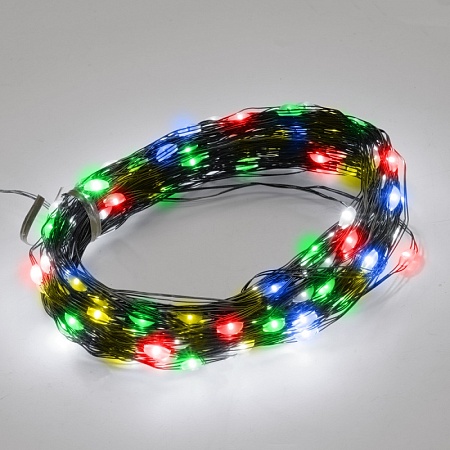 Светодиодная гирлянда Feron CL583 линейная Роса (на проволоке) мультиколор c питанием от сети 220V 20м + сетевой шнур 1,5м - фото