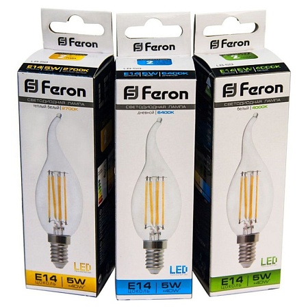 Лампа светодиодная Feron LB-59 Свеча на ветру E14 5W 230V 4000K - фото