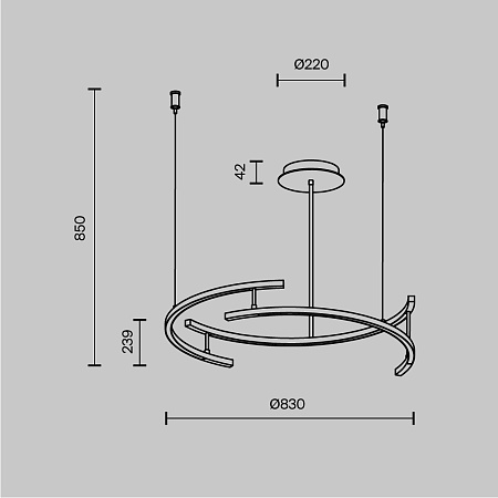 Подвесной светильник Maytoni Line MOD016PL-L52BK - фото