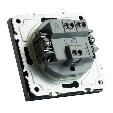 Переключатель 1-клавишный (механизм), STEKKER, 250В, 10A, серия Эмили, RSW10-5105-05, черный уголь, soft touch - фото