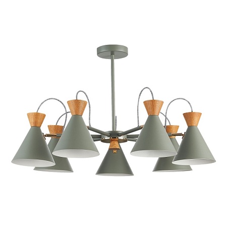 Светильник потолочный Серый, Золотистый/Серый, Темное дерево E14 7*40W SLE125112-07 - фото