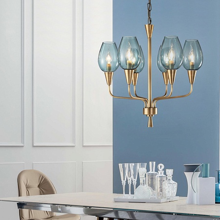 Подвесная Дизайнерская Люстра Viola 6 Прозрачный Imperiumloft 179882-26 - фото