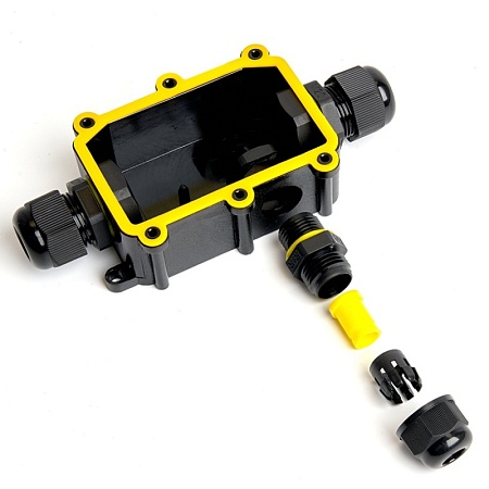 Соединитель-коннектор для проводов LD533, 3-контактный, с пружинным контактом, водонепроницаемый, черный - фото