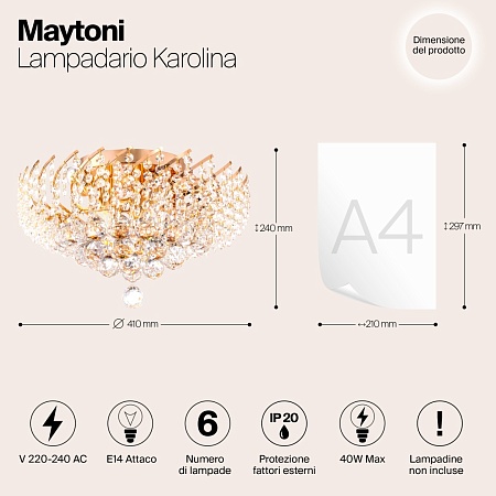 Люстра Maytoni Karolina DIA120-06-G - фото