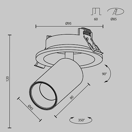 Встраиваемый светильник Technical FOCUS LED C071CL-7W2.7K-WB - фото
