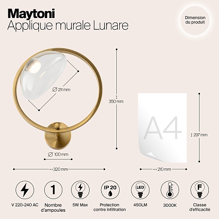 Настенный светильник (бра) Maytoni Lunare MOD327WL-L5BS3K - фото