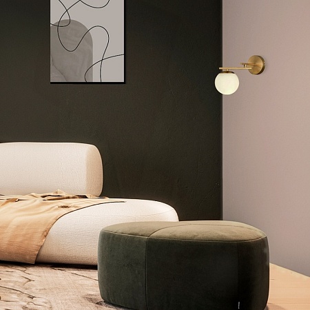 Светильник настенный Латунь/Белый E14 1*40W SLE1195-301-01 - фото