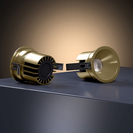 Светильник встраиваемый светодиодный Forte 15W 4000K латунь 25071/LED Elektrostandard - фото