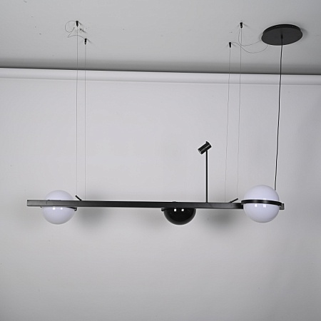 Реечный Подвесной Светильник Palma Wall Lamp 2 Шара + 1 Вазон Горизонтальная Imperiumloft 204172-22 - фото