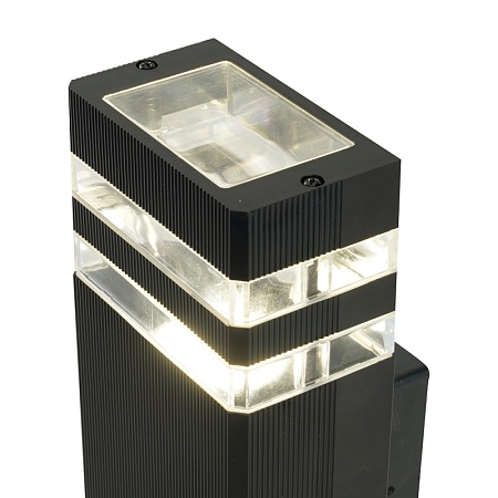 Светильник садово-парковый  Feron.ONE DH0807-P, на стену вверх/вниз,  2*GU10 220-240V, черный пластик - фото