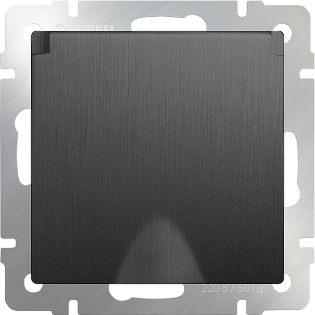 Розетка влагозащ. с зазем. с защит. крышкой и шторками графит рифленый WL04-SKGSC-01-IP44 - фото