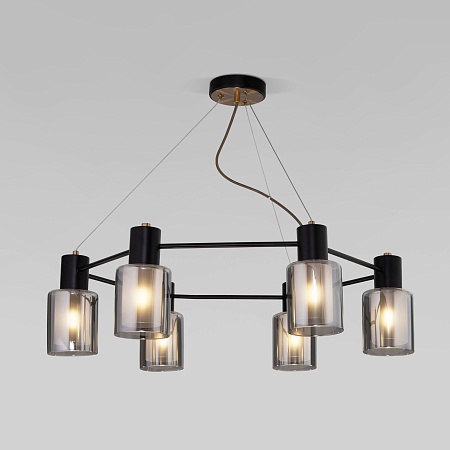 Подвесной светильник Eurosvet 70219/6 черный/античная бронза - фото