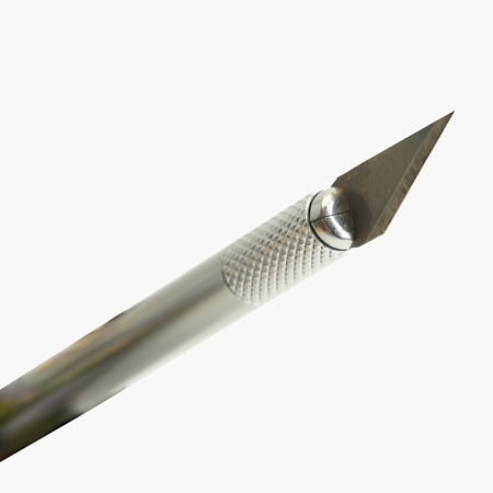 Нож макетный, 5 доп. лезвий, алюминий, STEKKER KMU-40-S - фото