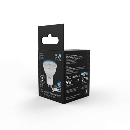 Светодиодная лампа Gauss Софит 5W 530Lm 4100K GU10 101506205 - фото