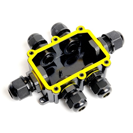 Коробка распределительная  LD526 водонепроницаемая на 6 выходов, 450V, 140х100х36, черный - фото