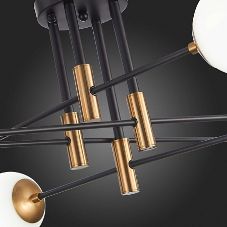 Люстра потолочная ST-Luce Бронза,Черный/Белый E27 8*40W SL1203.402.08 - фото