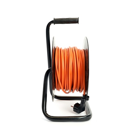 Удлинитель на катушке Stekker STD03-20-50 Standart 4-местный с/з ПВС 3*1,5, оранжевый, 16А, IP20,50м (29406) - фото