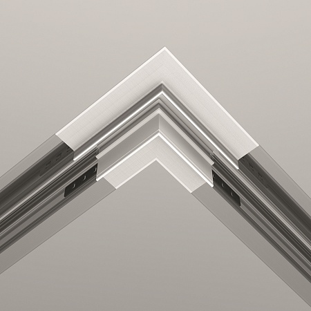 Коннектор угловой Exility встраиваемый под ГКЛ 12,5мм, белый - фото