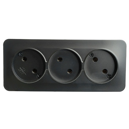 Розетка 2-местная с/з открытой установки, STEKKER, 250В, 16А, IP20, серия София, слоновая кость, MST16-12-04 - фото