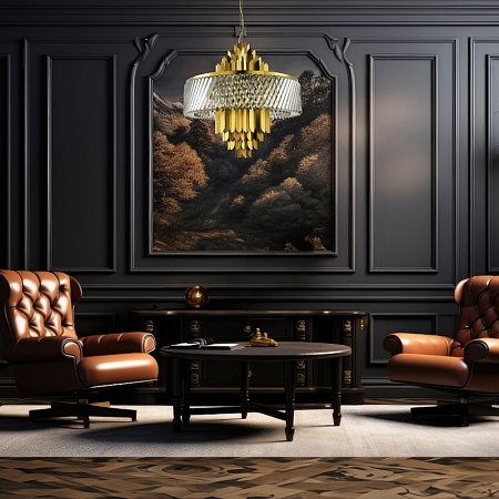 Люстра подвесная ST-Luce Латунь/Прозрачный E14 9*40W SL1635.303.09 - фото