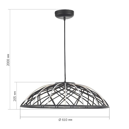 Светильник подвесной ST-Luce Черный/Черный LED 1*20W 3000K SL6016.403.01 - фото