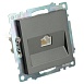 Розетка компьютерная 1-местная RJ-45 (механизм), серия Катрин, графит, GLS00-7107-06 - фото