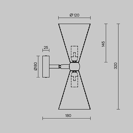Настенный светильник (бра) Maytoni Vesper MOD108WL-02GB - фото