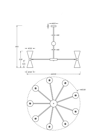 Подвесной светильник Maytoni Vesper MOD108PL-18WG - фото