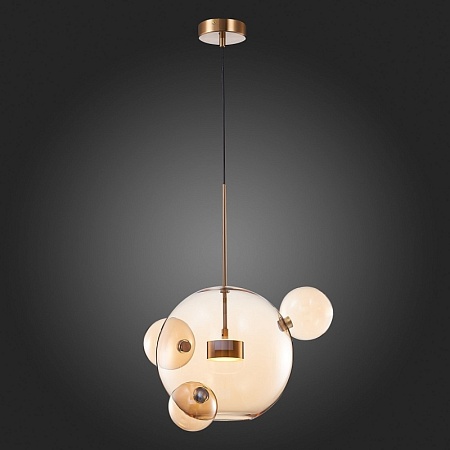 Светильник подвесной ST-Luce Латунь/Коньячный LED 1*10W 3000K SL1133.303.01 - фото