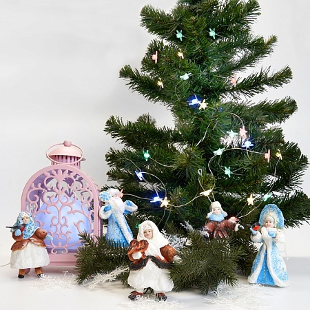 Гирлянда линейная Feron CL571 Звездочки, статичная, 1.8м USB мультиколор, прозрачный шнур - фото