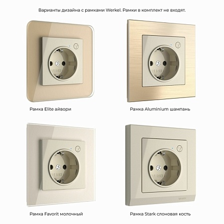 Умная встраиваемая розетка с заземлением с защитными шторками W1171603 - фото