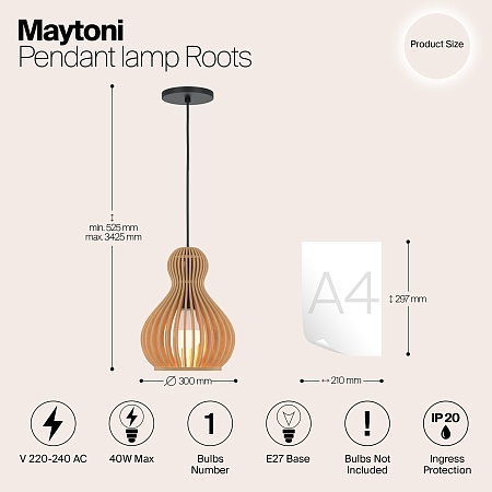 Подвесной светильник Maytoni Roots MOD192PL-01W1 - фото