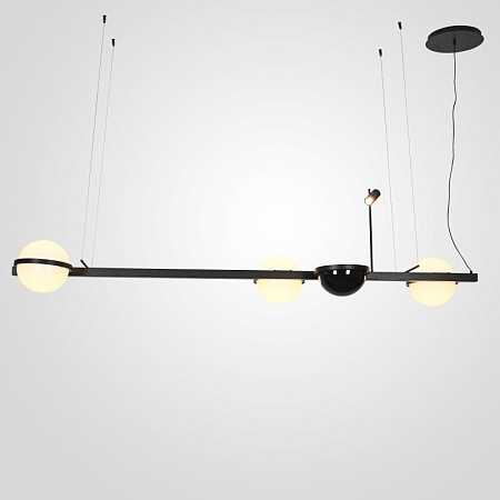 Реечный Подвесной Светильник Palma Wall Lamp 3 Шара + 1 Вазон Горизонтальная Imperiumloft 204173-22 - фото