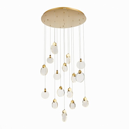 Светильник подвесной ST-Luce Золотистый/Прозрачный,С пузырьками воздуха LED 16*3W 3000 SL6104.203.16 - фото