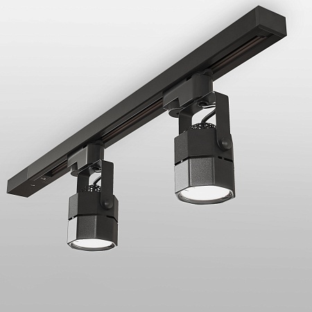 Трековый светильник для однофазного шинопровода Robi GU10 Черный MRL 1004 Elektrostandard - фото