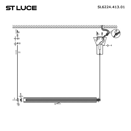 Светильник подвесной ST-Luce Черный/Прозрачный LED 1*30W 4000K SL6224.413.01 - фото