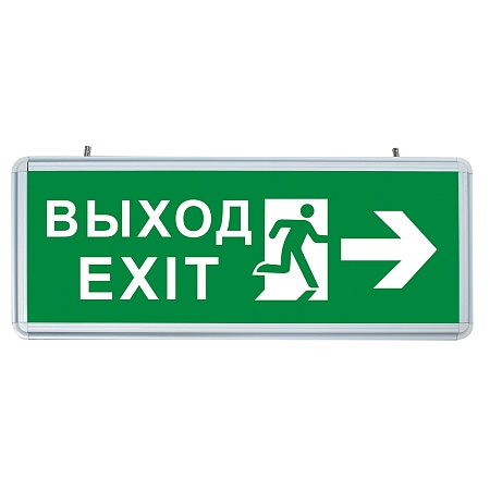 Светильник аккумуляторный, 6 LED/1W 230V, AC/DC  зеленый 355*145*25 mm, серебристый, EL55 - фото