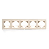 Рамка 5-местная горизонтальная STEKKER, PPFR00-9005-02, серия Эрна, слоновая кость