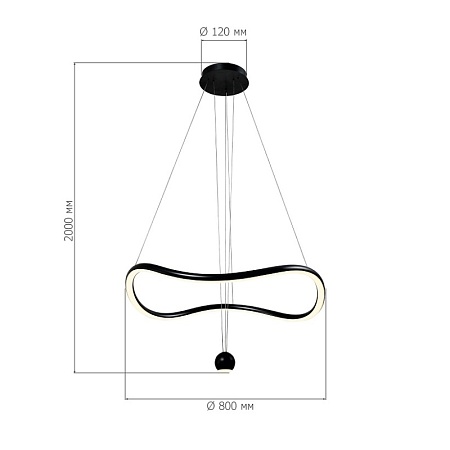 Светильник подвесной ST-Luce Черный/Черный, Белый LED 1*40W 3000K SL6209.403.40 - фото