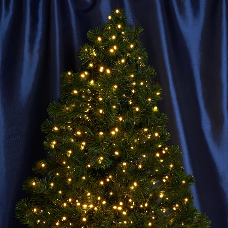 Светодиодная гирлянда Кластер Feron CL09 линейная 10м + 2м 230V 2700К, c питанием от сети, зеленый шнур - фото